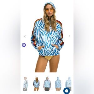 Aviator Nation Blue Tiger pull over Hoodie and sweat pants set, NWT!